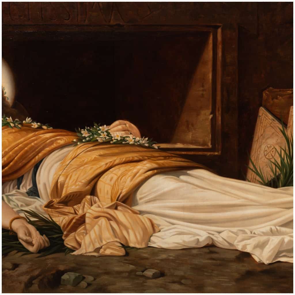 Théobald Chartran (1849-1907), La mort de Sainte-Cécile, huile sur toile, XIXe 9