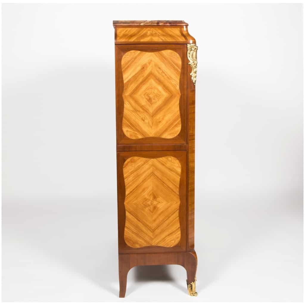 Secretaire inlaid with precious wood with medallion, XIXe 9