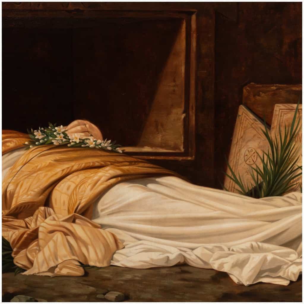 Théobald Chartran (1849-1907), La mort de Sainte-Cécile, huile sur toile, XIXe 10