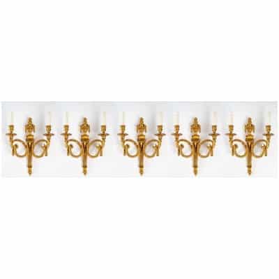 Suite of five Louis style sconces XVI.