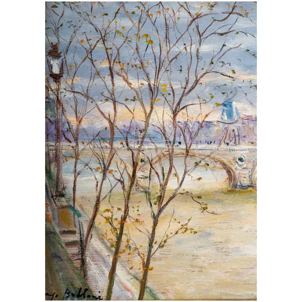 Serge Belloni « Le peintre de Paris » – Les Quais de Seine vers 1970-1980 huile sur toile 6