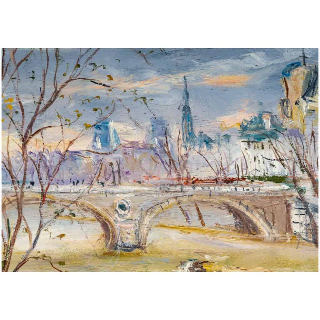 Serge Belloni « Le peintre de Paris » – Les Quais de Seine vers 1970-1980 huile sur toile 7