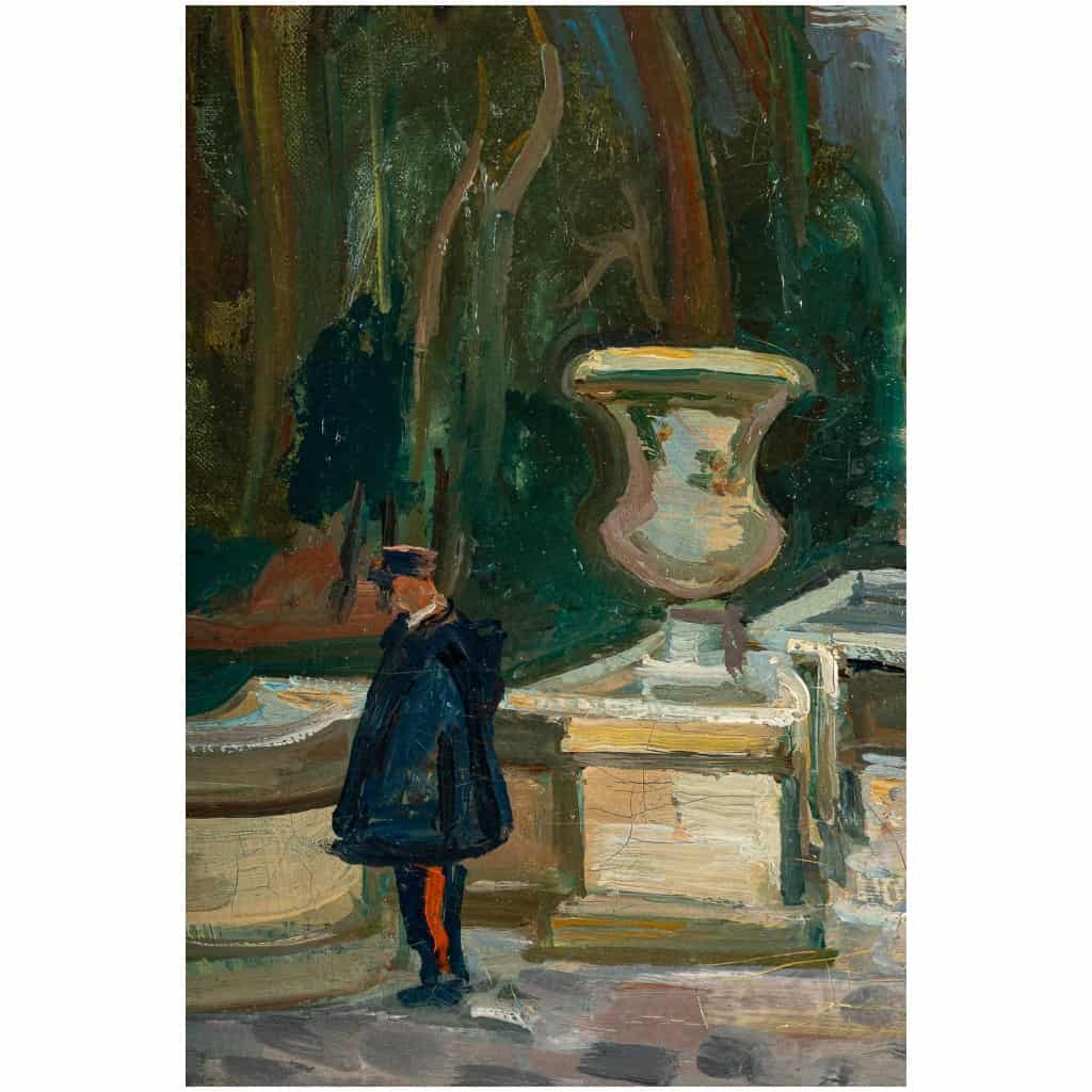 André Planson (1898-1981) Flânerie dans un Parc de La Ferté sous Jouarre huile sur toile vers 1943 5