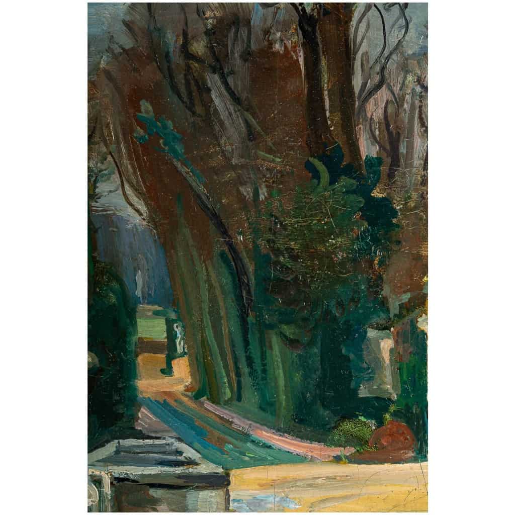 André Planson (1898-1981) Flânerie dans un Parc de La Ferté sous Jouarre huile sur toile vers 1943 6