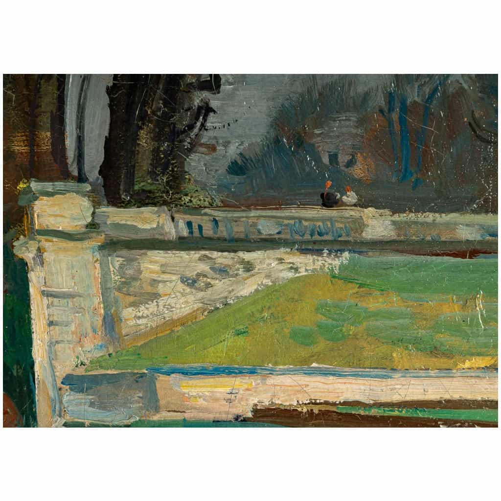André Planson (1898-1981) Flânerie dans un Parc de La Ferté sous Jouarre huile sur toile vers 1943 9