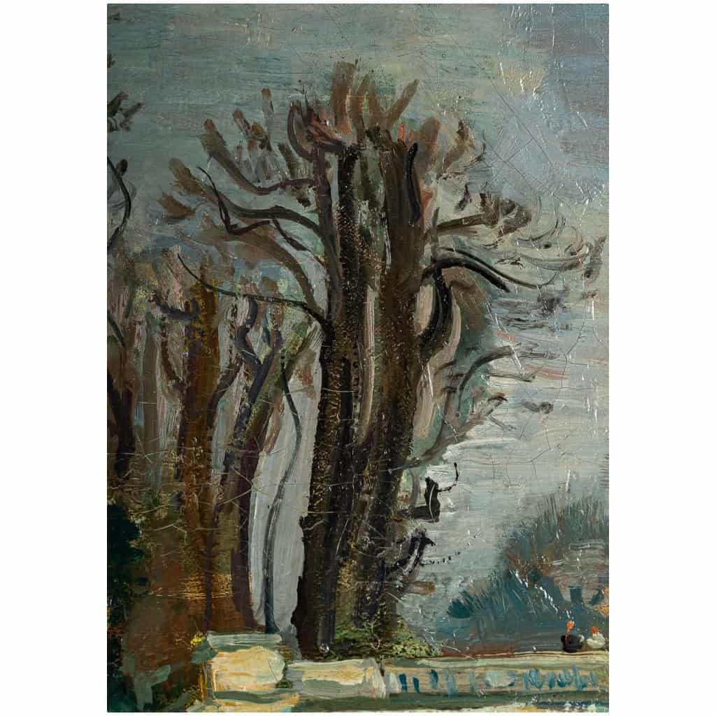 André Planson (1898-1981) Flânerie dans un Parc de La Ferté sous Jouarre huile sur toile vers 1943 10