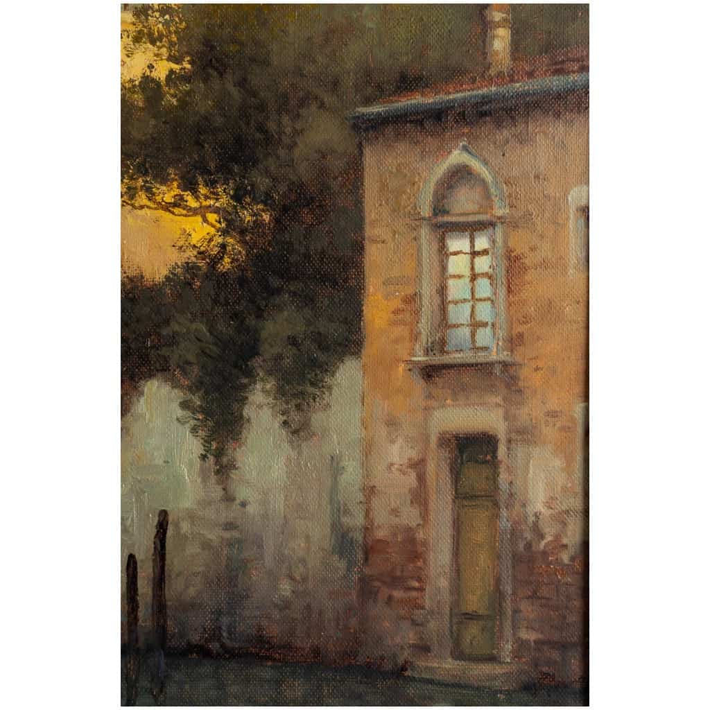 Alphonse Lecoz Gondole sur un Canal de Venise huile sur toile vers 1890-1900 8