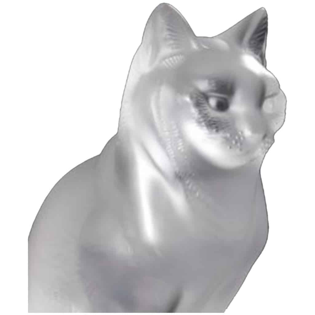 Lalique France : « Chat Assis » en cristal 4