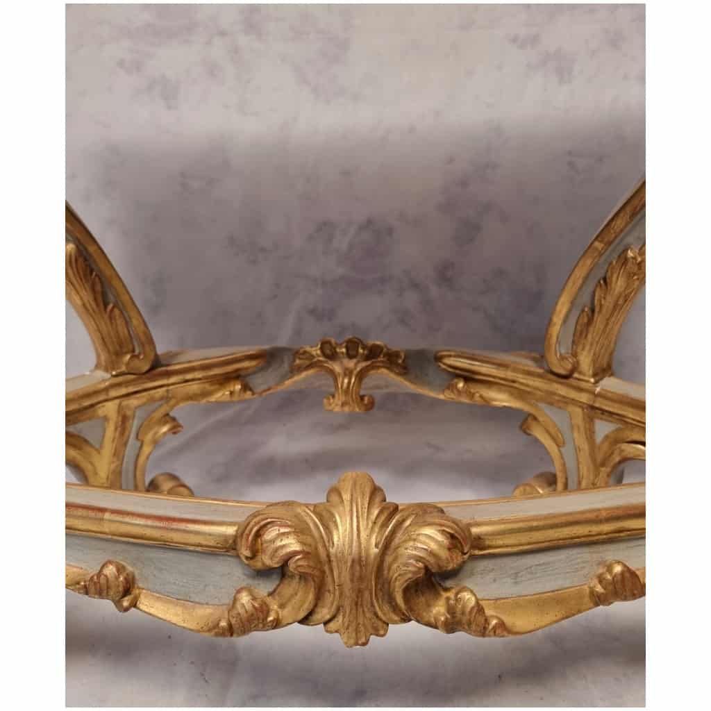 Louis XV Style Console on Four Legs – Lacquered Wood – 19th 8