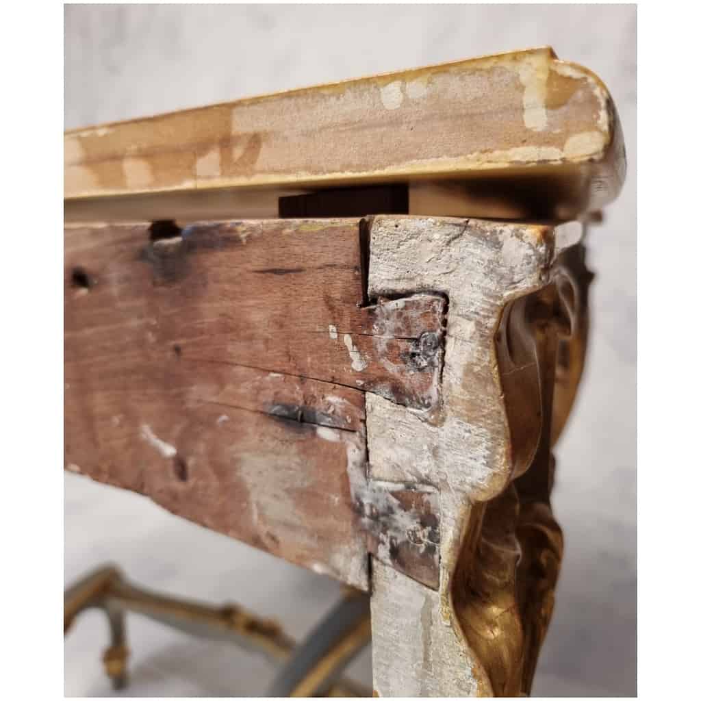 Louis XV Style Console on Four Legs – Lacquered Wood – 19th 14