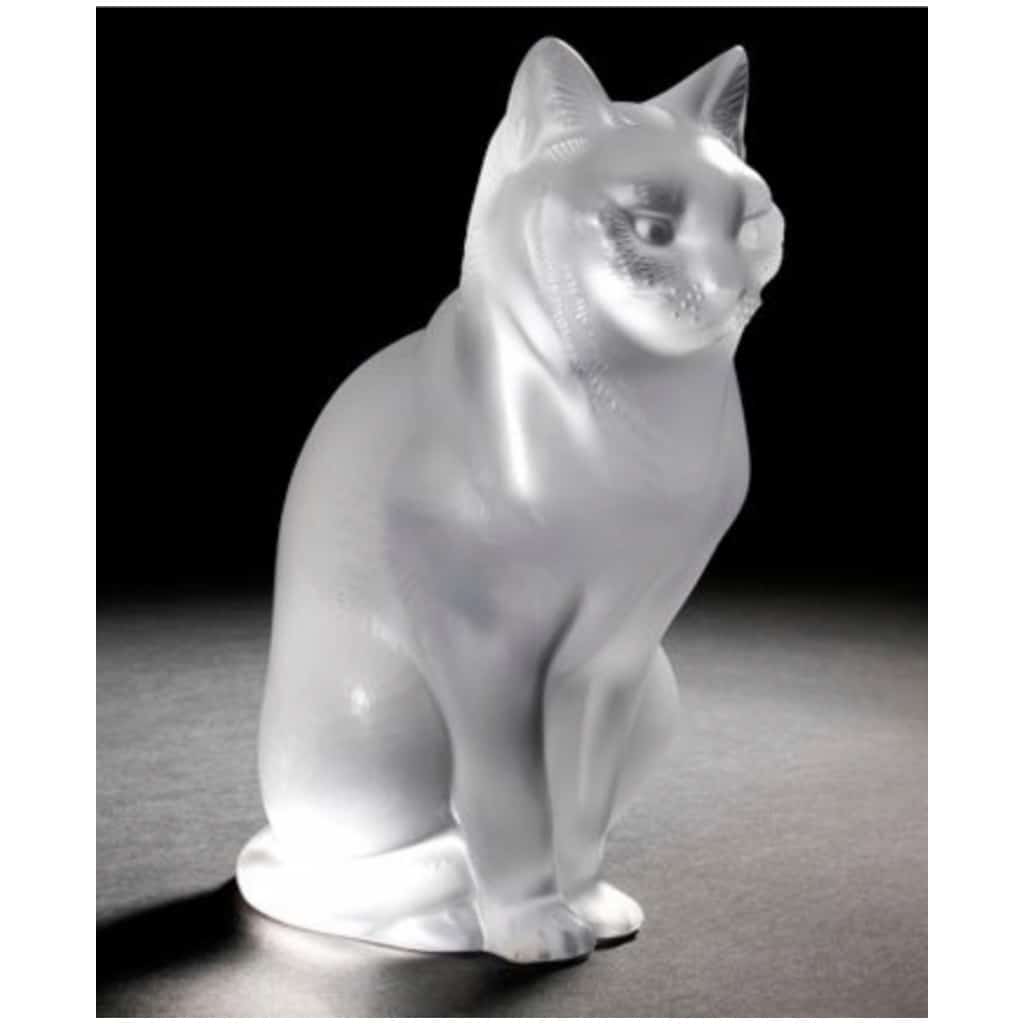 Lalique France : « Chat Assis » en cristal 6