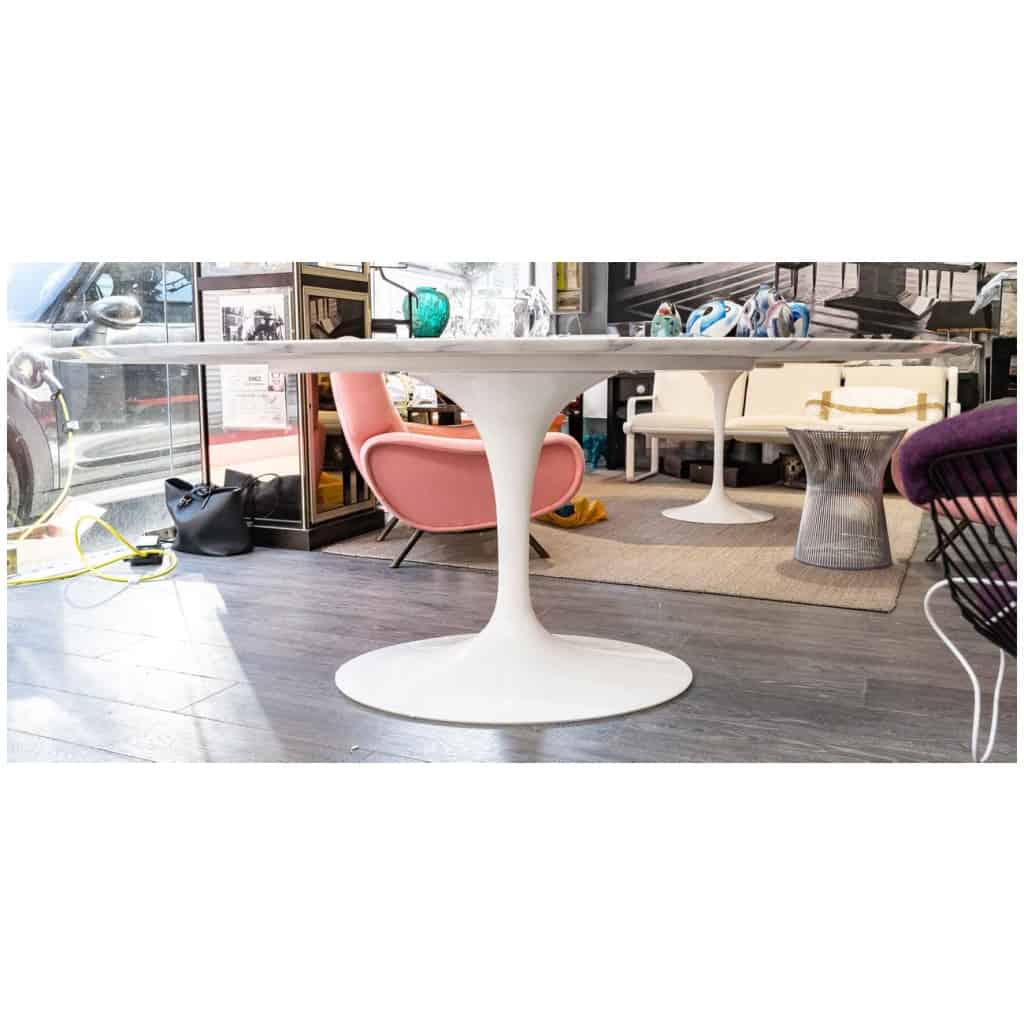 Eero Saarinen for Knoll: “Oval Tulip” table in calacatta oro 6 marble