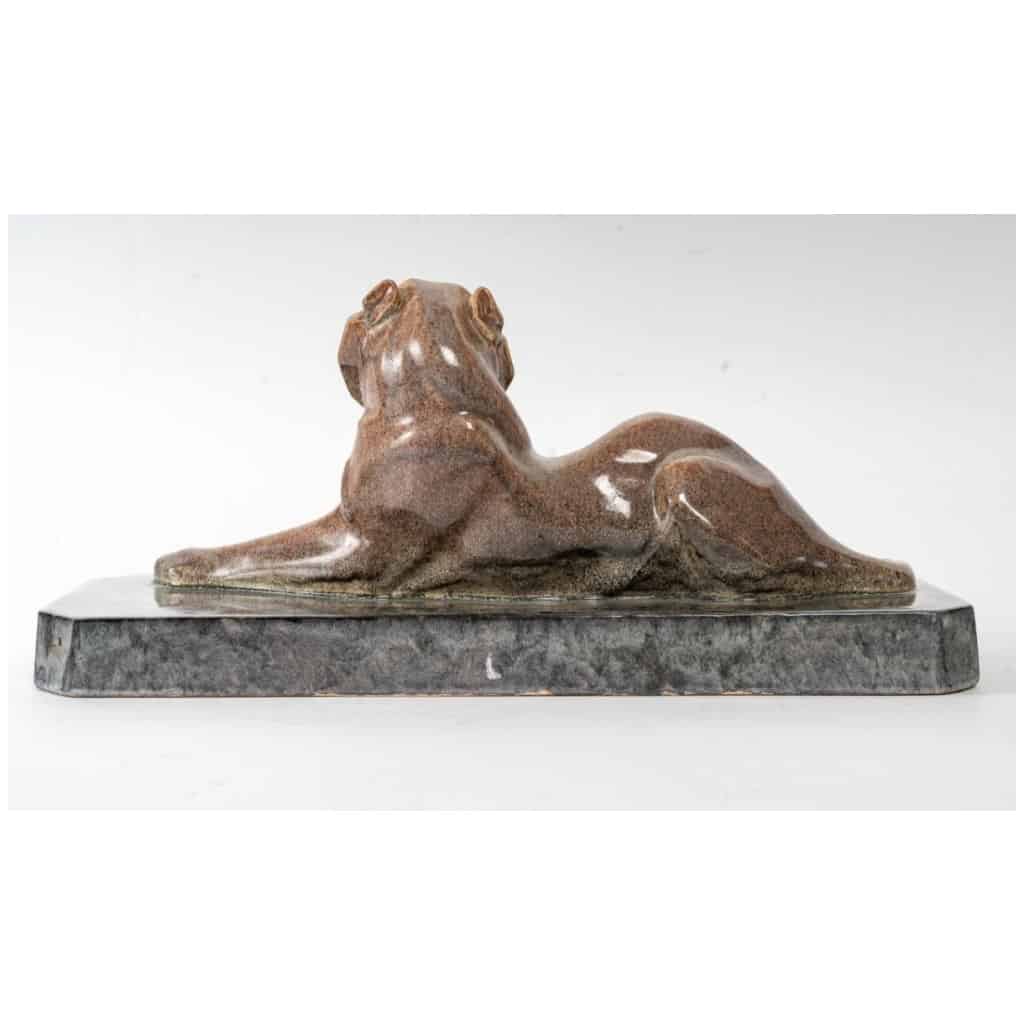 Sculpture « Lionne se léchant » par Marcel Guillard et Maurice Prost 5