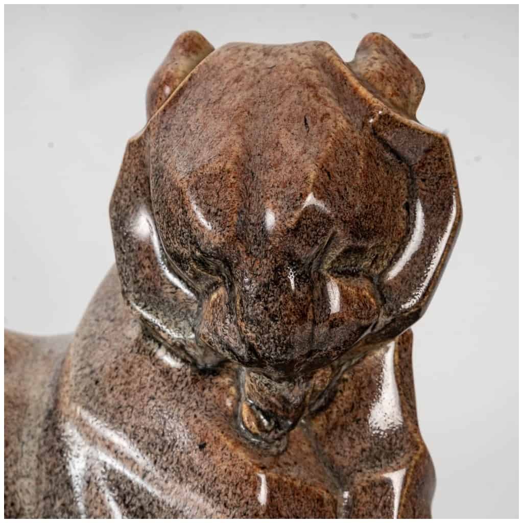 Sculpture « Lionne se léchant » par Marcel Guillard et Maurice Prost 4