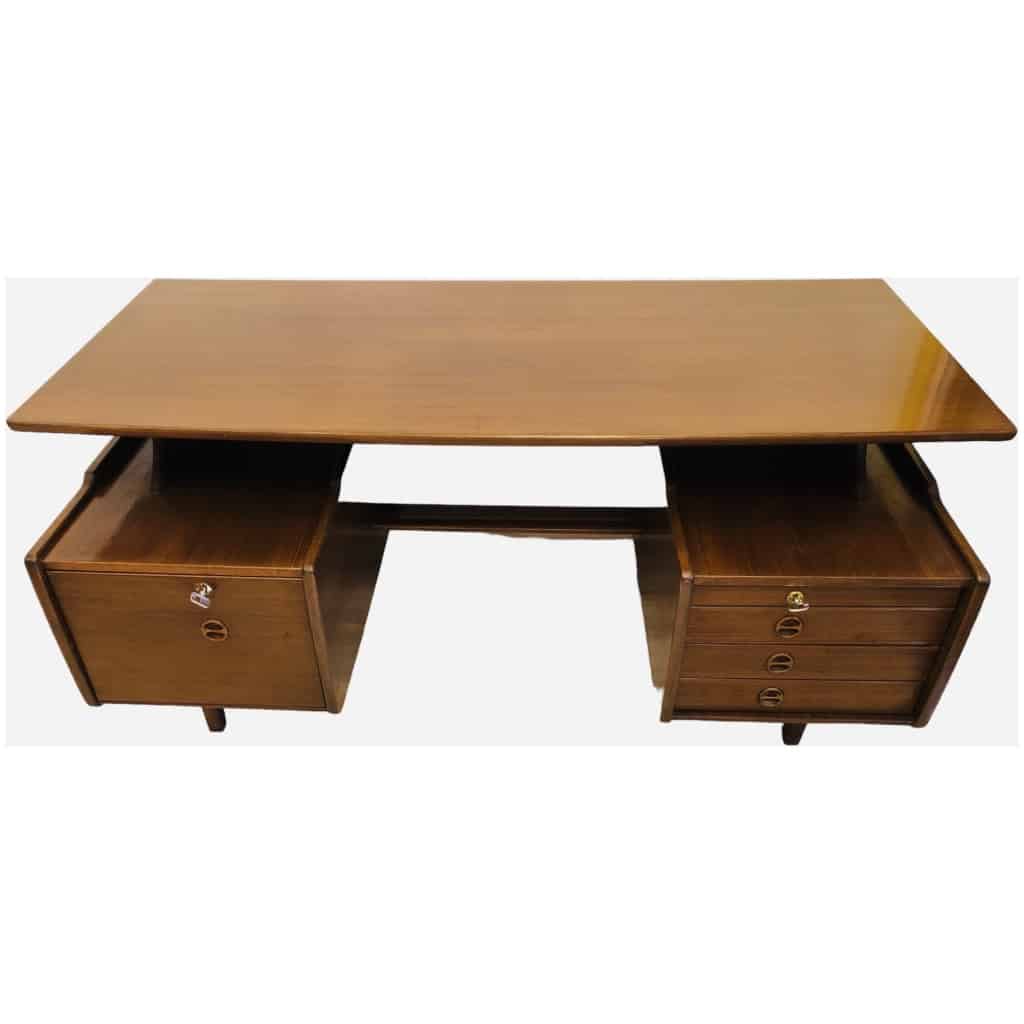 Jacques Hauville Bureau double face ouvrant par trois tiroirs et un caisson 3