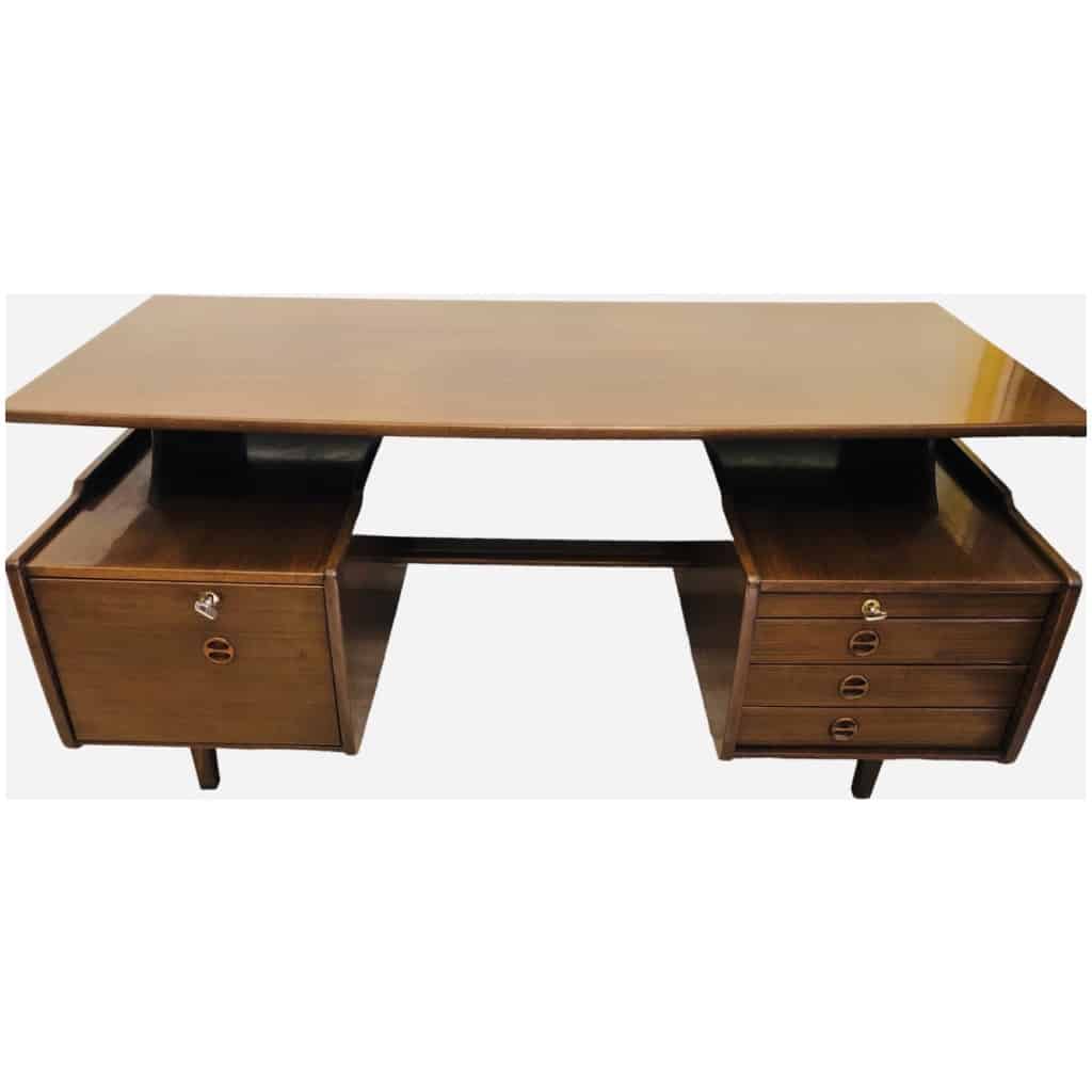 Jacques Hauville Bureau double face ouvrant par trois tiroirs et un caisson 6