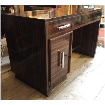 DESK in Art Deco macassar veneer