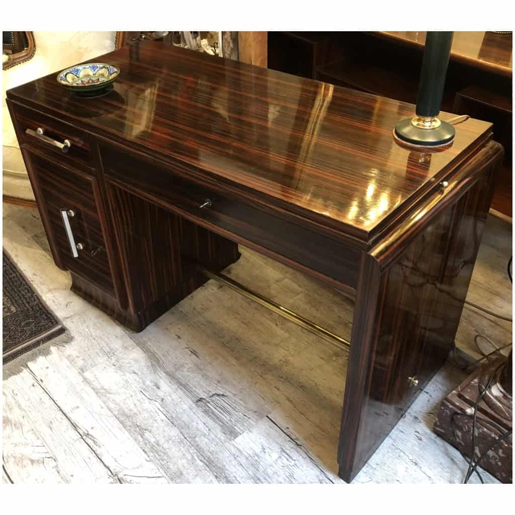 DESK in Art Deco macassar veneer 7