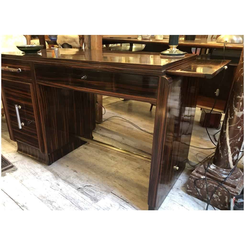 DESK in Art Deco macassar veneer 5