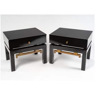 Pair of side tables, Maison Jansen. Circa 1970.