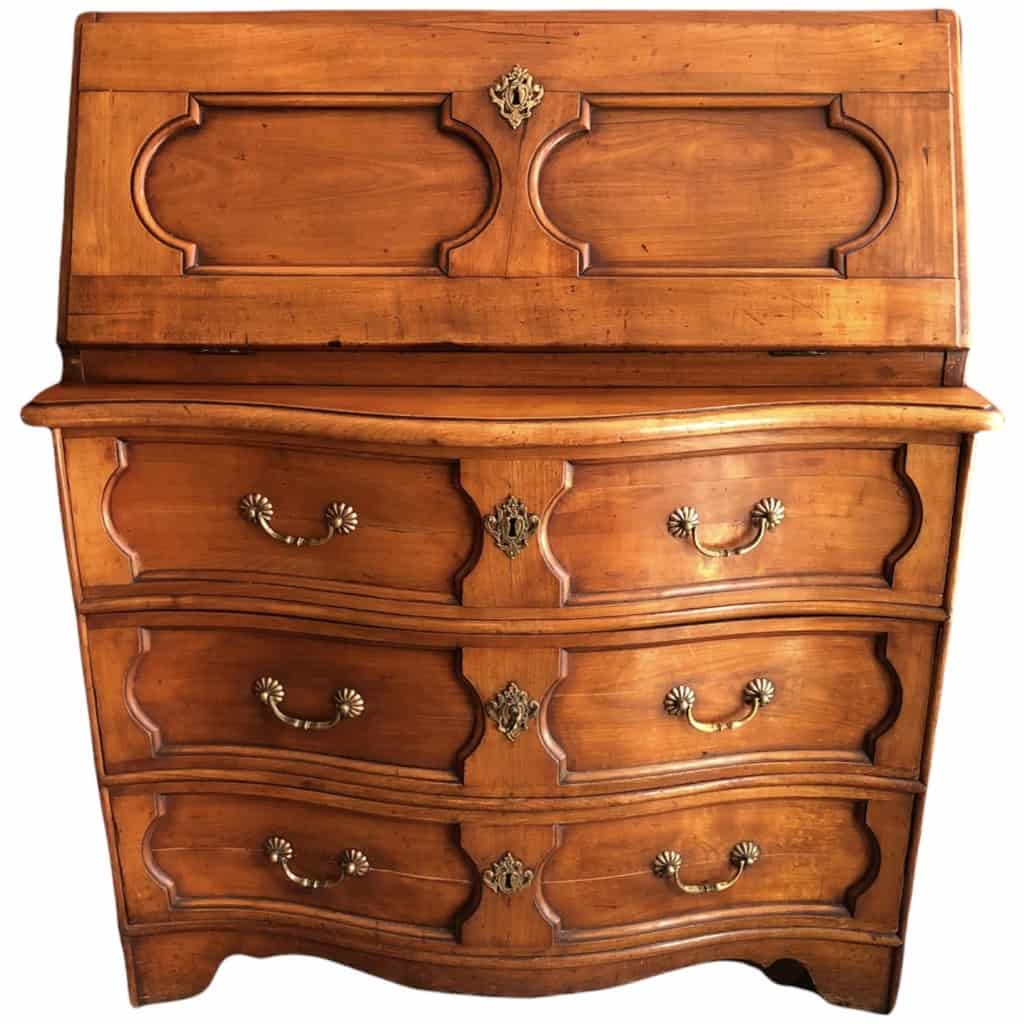 Commode Bureau Louis XV Scriban en noyer 18è siècle 8