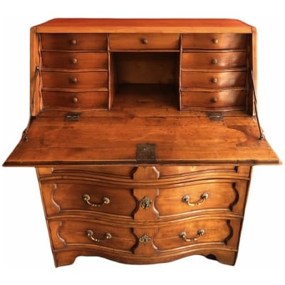 Commode Bureau Louis XV Scriban en noyer 18è siècle