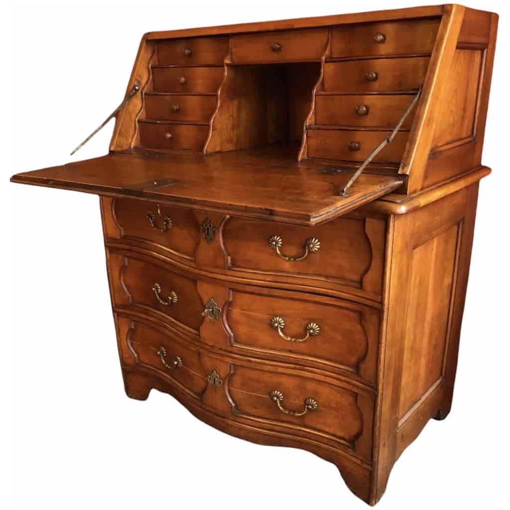 Commode Bureau Louis XV Scriban en noyer 18è siècle 6