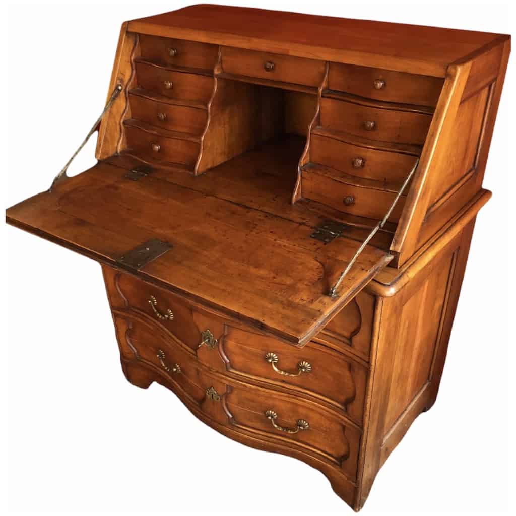 Commode Bureau Louis XV Scriban en noyer 18è siècle 5