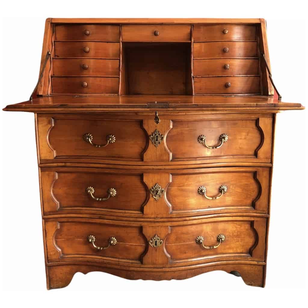 Commode Bureau Louis XV Scriban en noyer 18è siècle 4