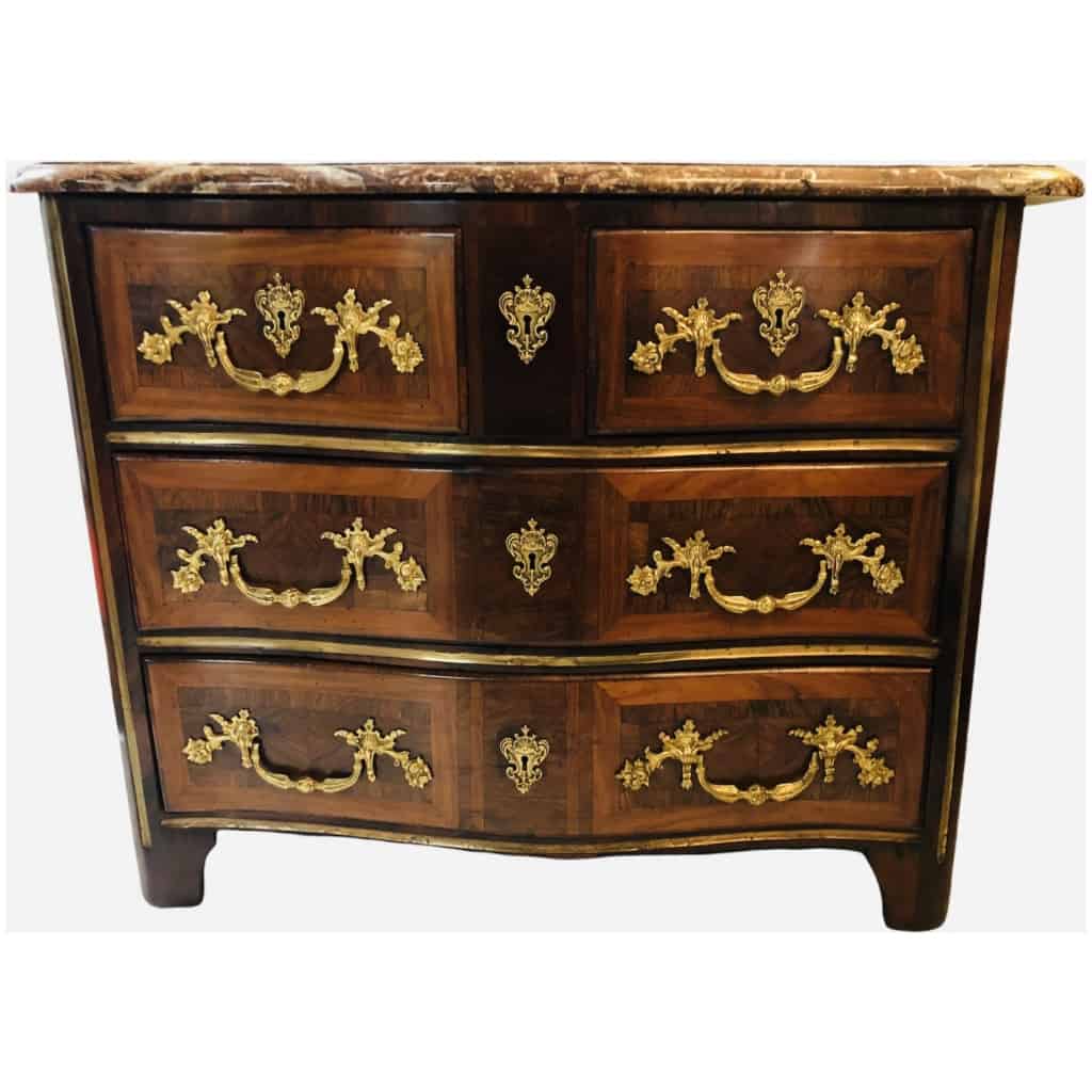 Commode d’époque Louis XIV En Bois De Placage Ouvrant Par 4 Tiroirs 3