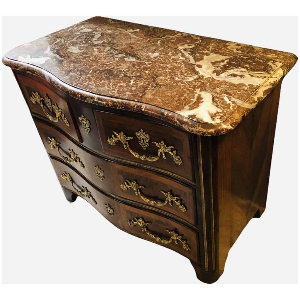 Louis XIV Period Commode In Veneer Wood Opening With 4 Drawers 6