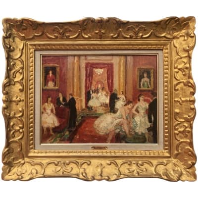 COSSON Marcel Tableau Début 20è Paris le foyer de l’Opéra Peinture Huile Signée