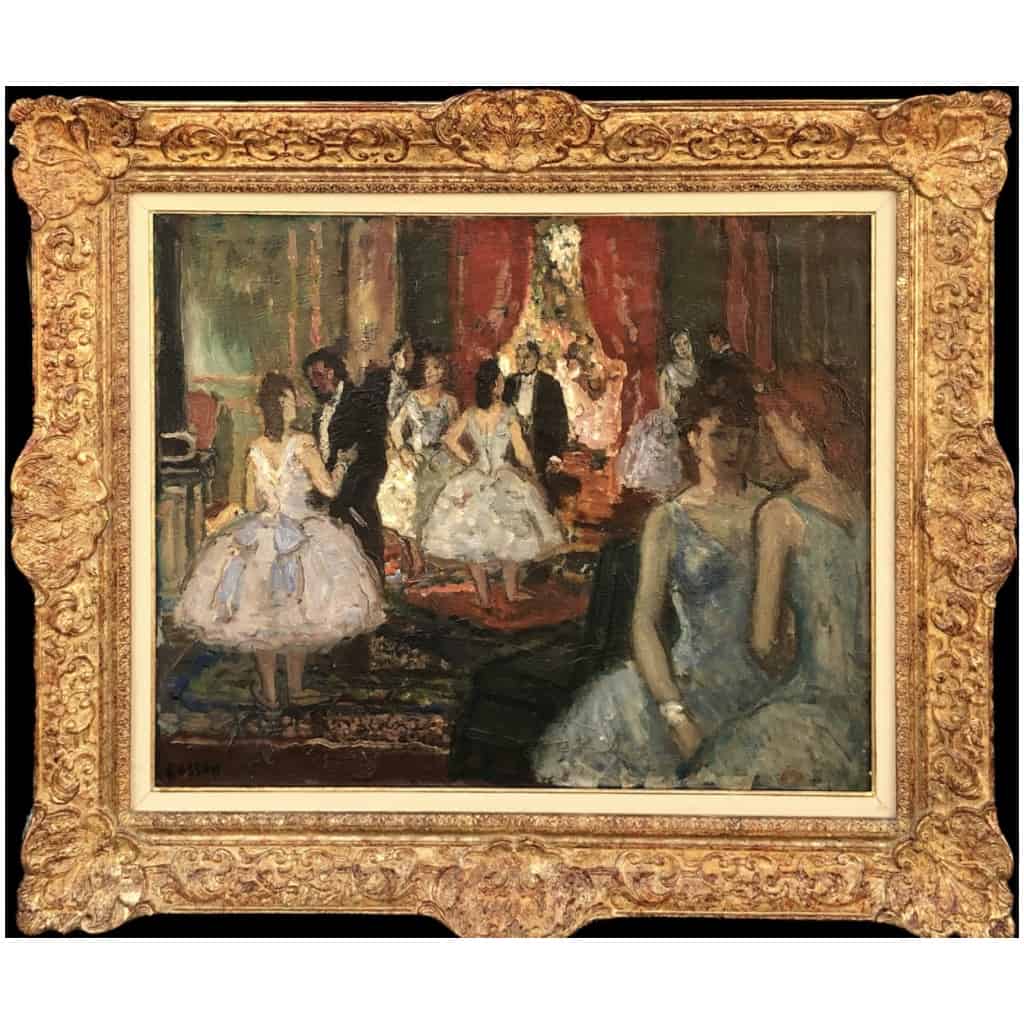 COSSON Marcel Painting Early 20th Ballerinas in the lounge of subscribers to the Opera Oil Painting Signed 3