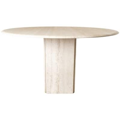 1970 Table Ronde en Travertin Modèle Dolmen Roche Bobois