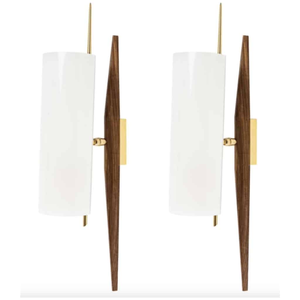 1950 Large Pair of Adjustable Sconces from Maison Arlus 3