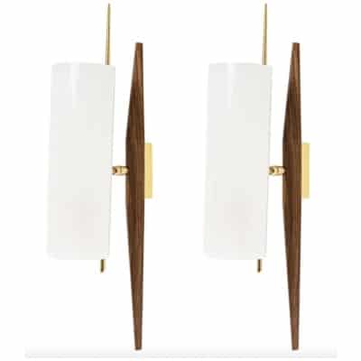 1950 Large Pair of Adjustable Sconces from Maison Arlus