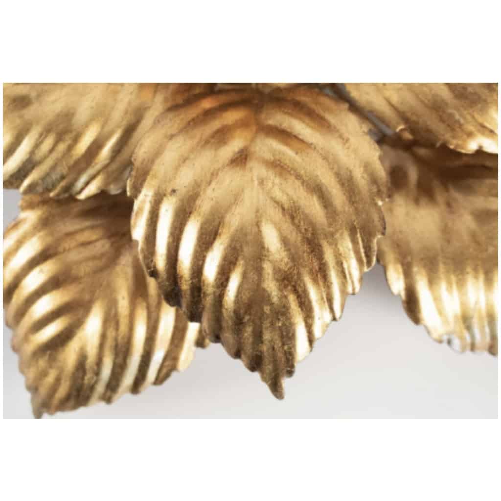1960 Pair of "Foliage" Sconces by Maison ForArt in gilded metal 5