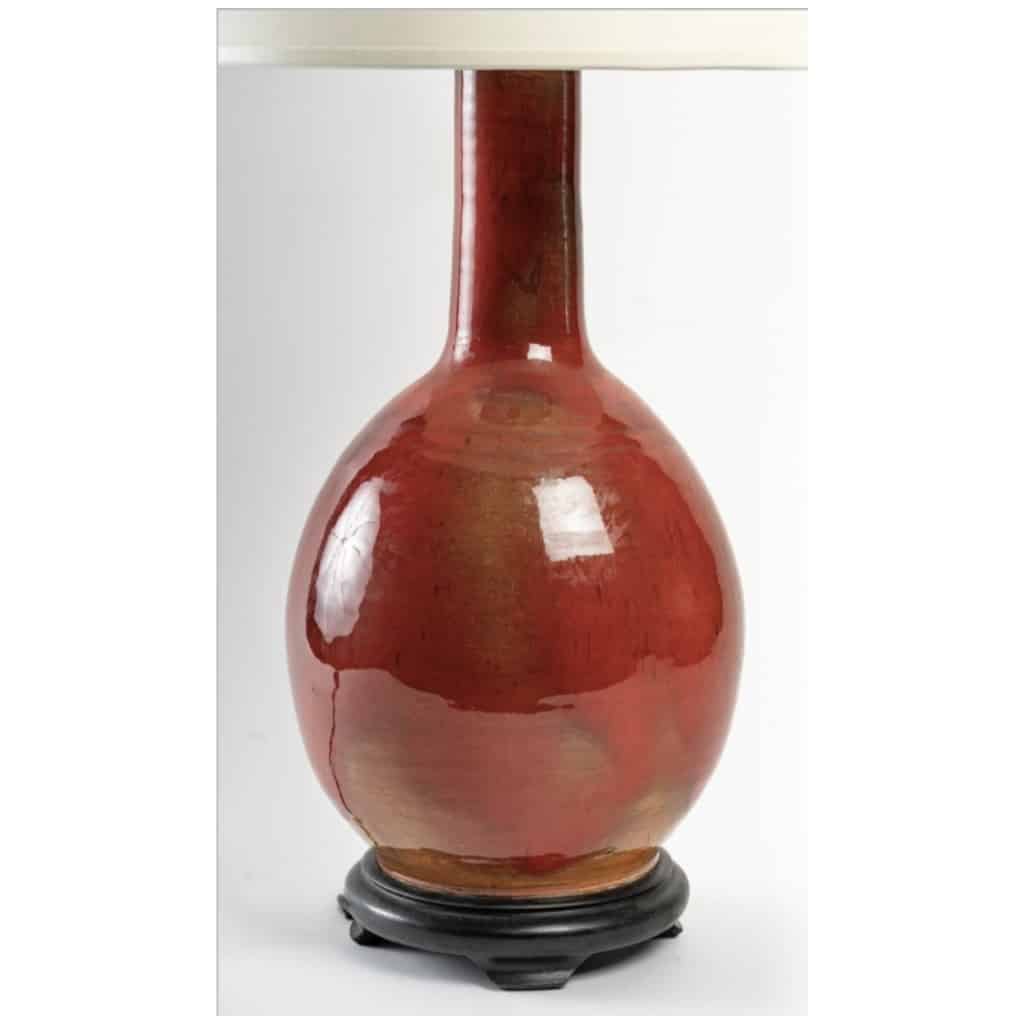 1970 Lampe en faïence couleur « sang de boeuf » Maison Roche 6