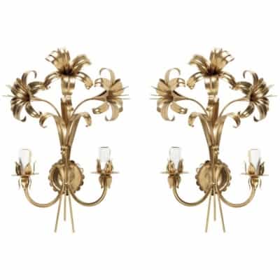 1960 Pair of Maison FlorArt Sconces.