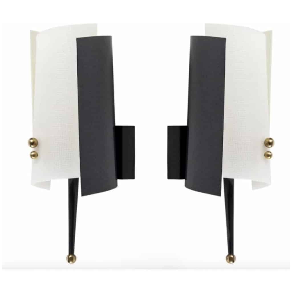 1960 Pair of Jacques Biny Luminalite 3 Sconces