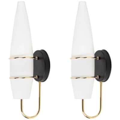 1950 Pair of Maison Lunel sconces