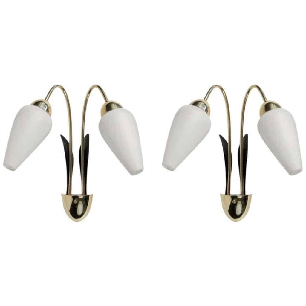 Paire d’Appliques Maison Lunel 1950. 3