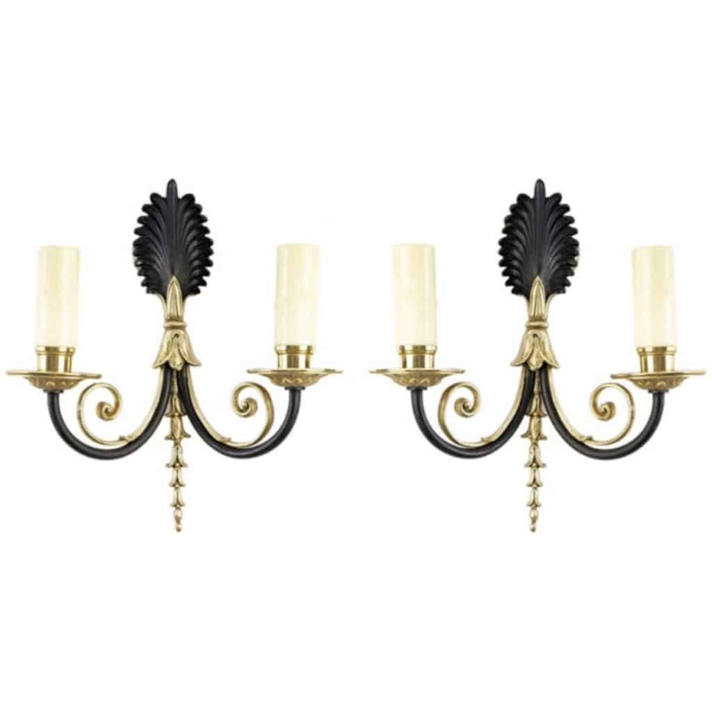 1960 Pair of Neo Classic Wall Sconces Maison Honoré 3