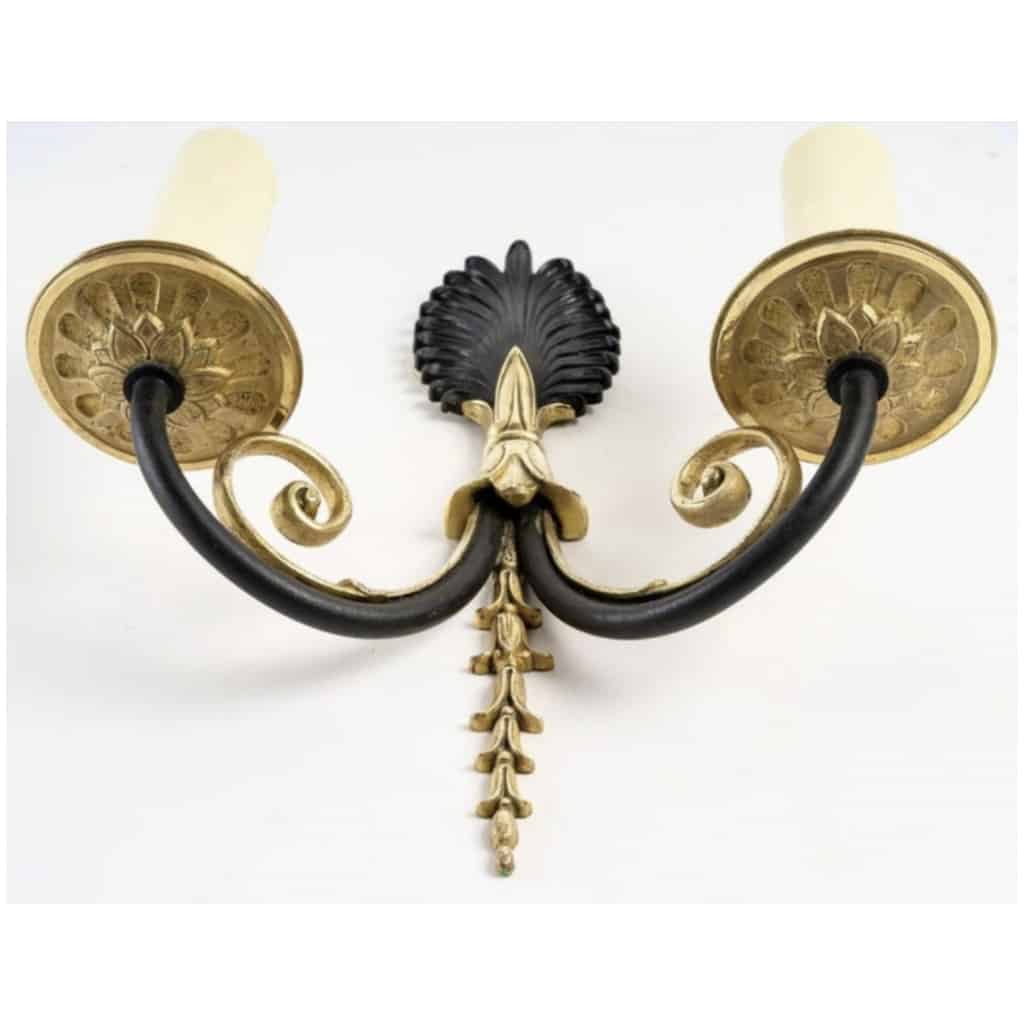 1960 Pair of Neo Classic Wall Sconces Maison Honoré 5