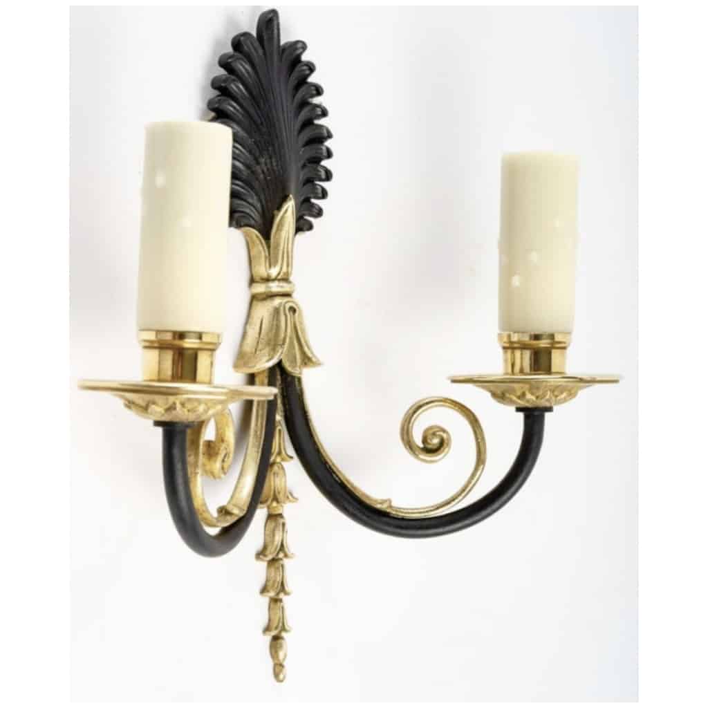 1960 Pair of Neo Classic Wall Sconces Maison Honoré 4