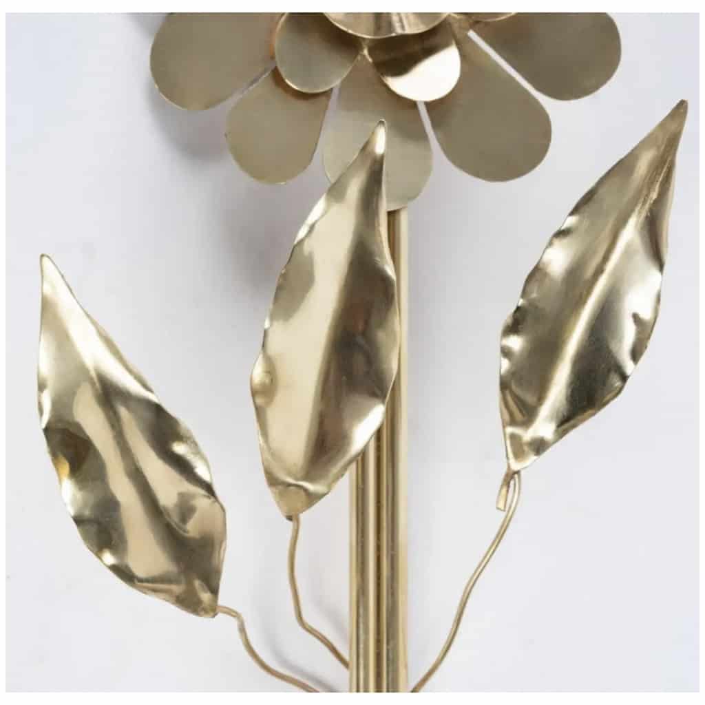 1960 Pair of Golden Brass Sconces Maison Honoré 6