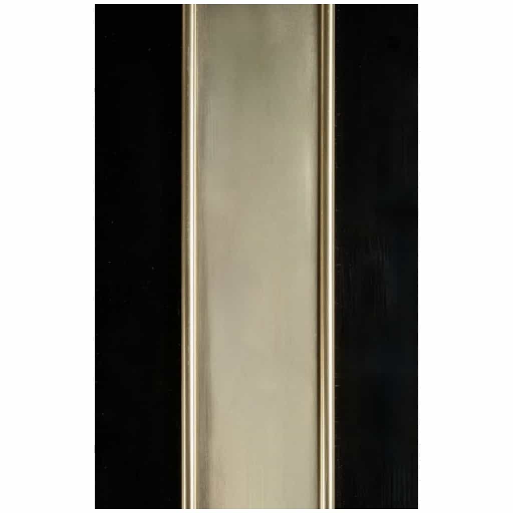 1970 Miroir Plexiglas noir et Laiton doré Maison Roche 6