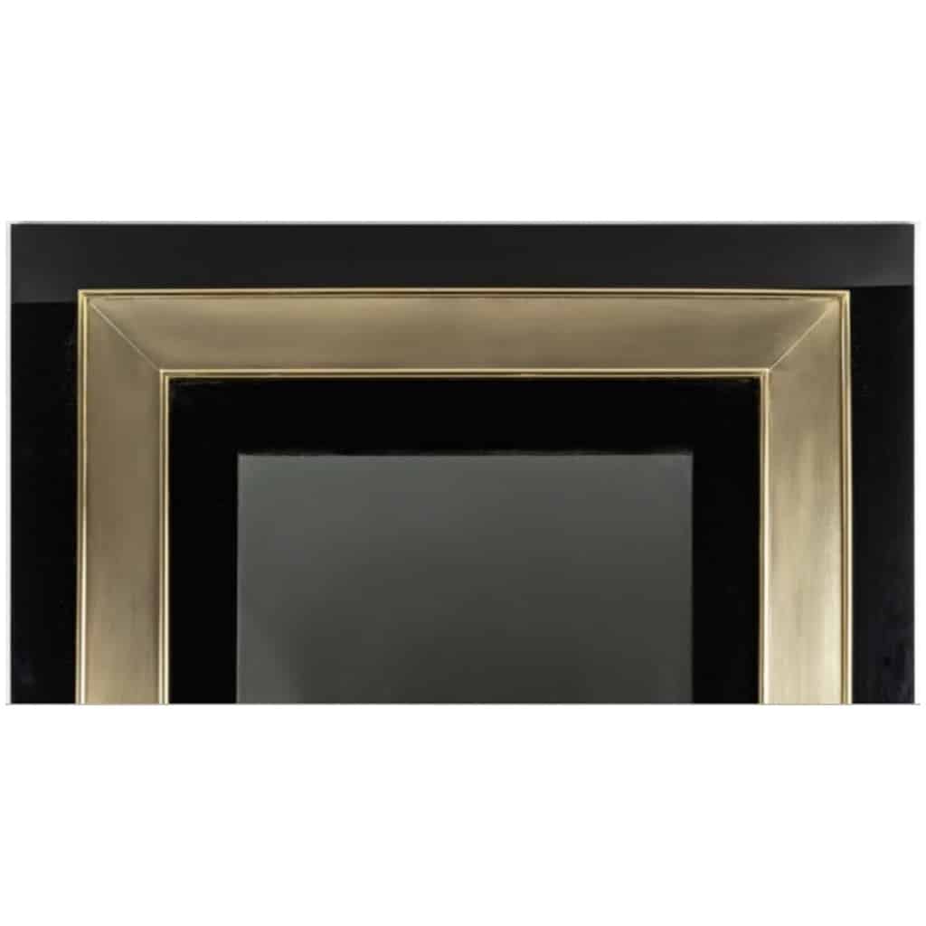1970 Black Plexiglas mirror and golden brass Maison Roche 5