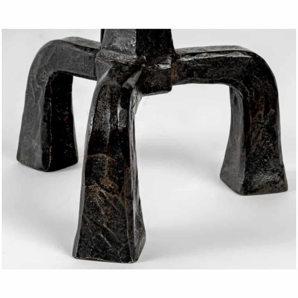 1960 Wrought Iron Lamp “Beaten” Ateliers Marolles 4