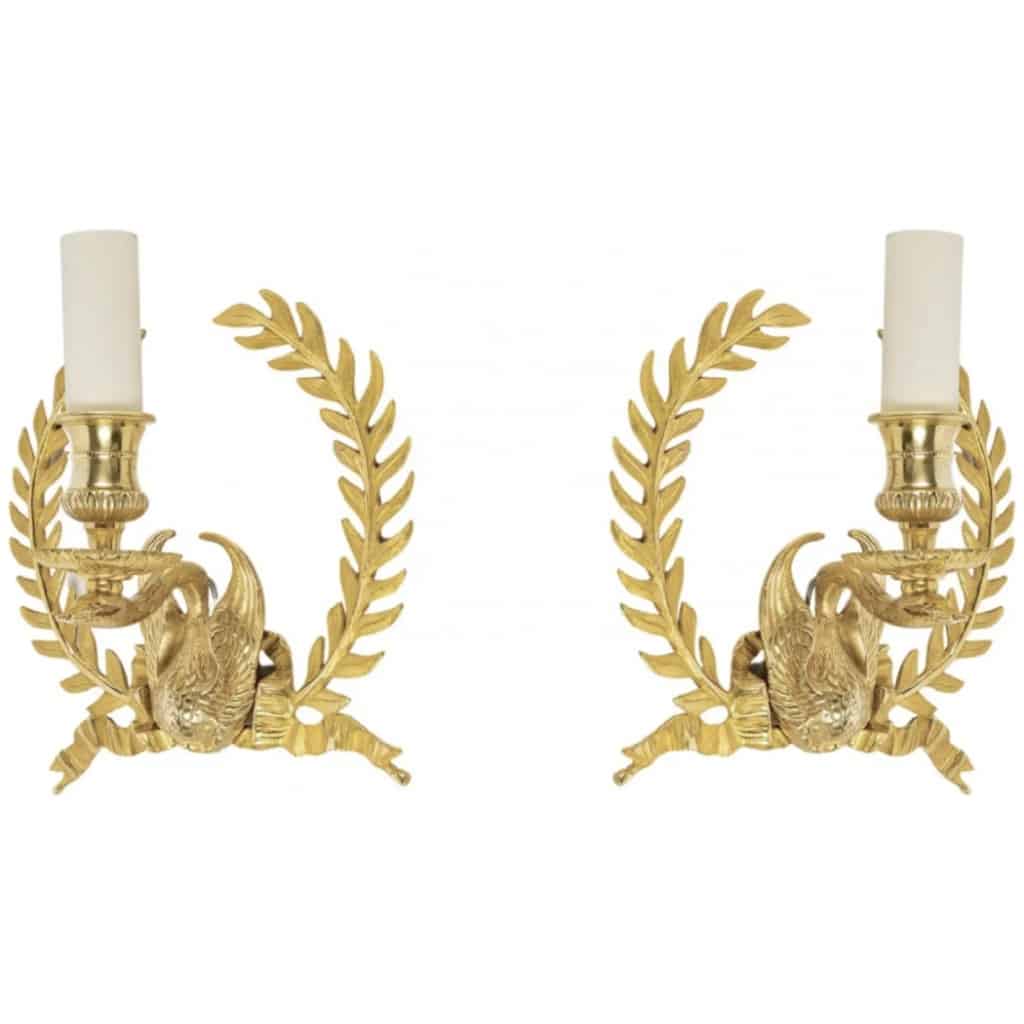 1970 Pair of Maison Roche Lyre Sconces 3